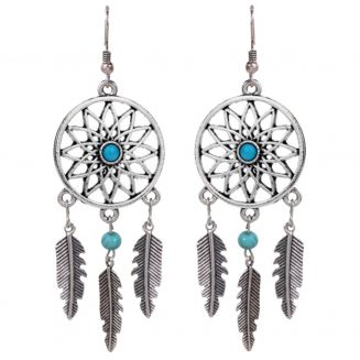 Fako Bijoux® - Oorbellen - Dromenvanger - Turquoise Kraal