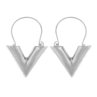 Fako Bijoux® - Oorbellen - Trendy V Vorm - Zilverkleurig 