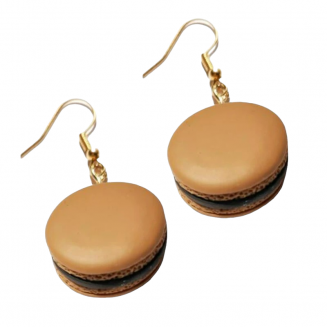 Fako Bijoux® - Oorbellen - Macaron Chocolade - 24x45mm - Bruin
