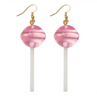 Fako Bijoux® - Oorbellen - Lolly Op Een Stokje - 15x78mm - Roze