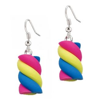 Fako Bijoux® - Oorbellen - Spekjes - Candy - Blauw/Geel/Fuchsia
