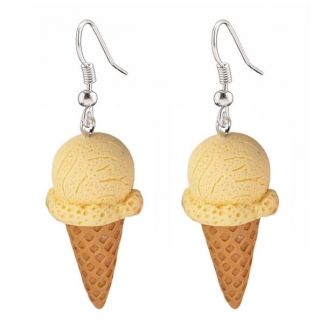 Fako Bijoux® - Oorbellen - IJsjes - Hoorntjes - Crème