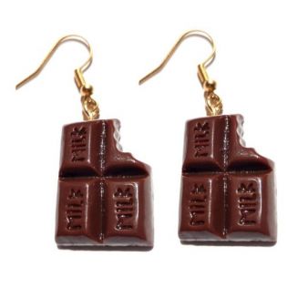 Fako Bijoux® - Oorbellen - Chocolade Blokjes - Candy - Kunststof - Bruin