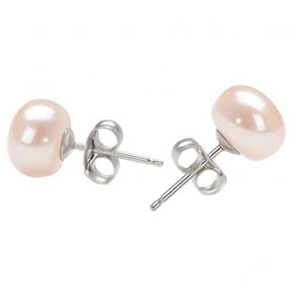 Fako Bijoux® - Oorbellen - Parel Glas - Roze