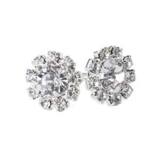 Fako Bijoux® - Oorbellen - Steker - Bloem - Kristal - 11mm - Wit