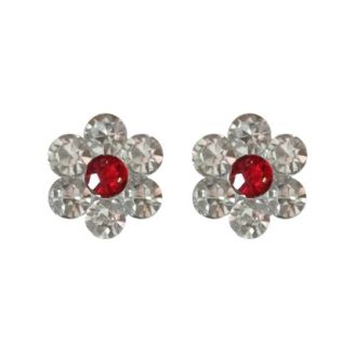 Fako Bijoux® - Oorbellen - Steker - Bloem - Kristal - Rood
