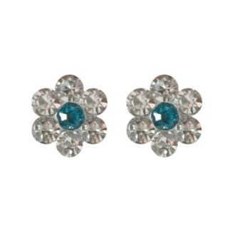 Fako Bijoux® - Oorbellen - Steker - Bloem - Kristal - Turquoise