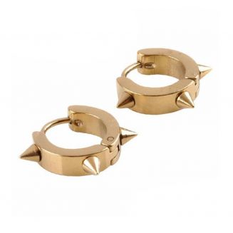Fako Bijoux® - Oorbellen - Oorringen - Stainless Steel - RVS - Spikes - Goudkleurig