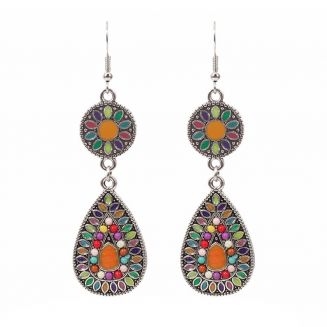 Fako Bijoux® - Oorbellen - Bohemian - Druppel Retro - Oranje