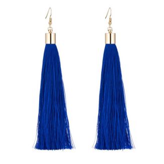 Fako Bijoux® - Oorbellen - Kwast XL - Donkerblauw