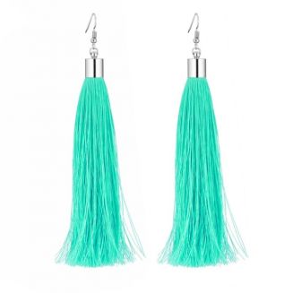 Fako Bijoux® - Oorbellen - Kwast XL - Costa - Aqua Groen