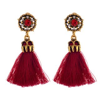 Fako Bijoux® - Oorbellen - Kwastjes Kristallo - Rood