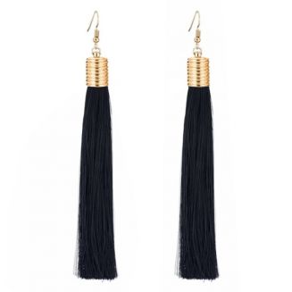 Fako Bijoux® - Oorbellen - Kwast XL - Mallorca - Zwart