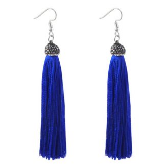 Fako Bijoux® - Oorbellen - Kwast - Disco Dots - Donkerblauw