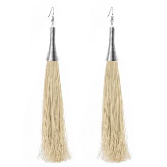 Fako Bijoux® - Oorbellen - Kwast - Cone XL - Beige