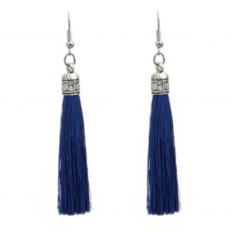 Fako Bijoux® - Oorbellen - Kwast Romania - Donkerblauw