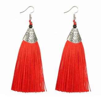 Fako Bijoux® - Oorbellen - Kwast - Romania Breed - Rood