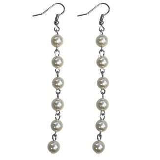 Fako Bijoux® - Parel Oorbellen - String Of Pearls - 8mm - Zilverkleurig