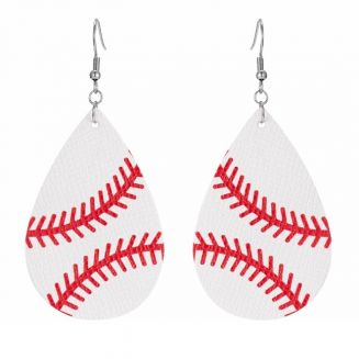 Fako Bijoux® - Oorbellen - Druppel - Kunstleer - Softbal