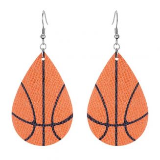Fako Bijoux® - Oorbellen - Druppel - Kunstleer - Basketbal