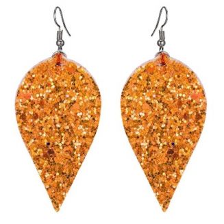 Fako Bijoux® - Oorbellen - Omgekeerde Druppel - Glitter - Kunstleer - Goudkleurig