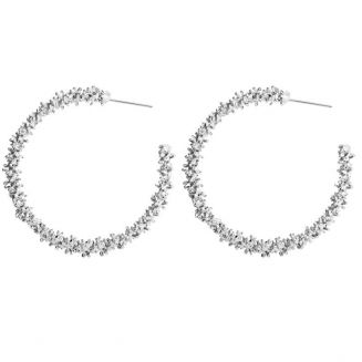 Fako Bijoux® - Oorringen - Metal Drop-ish - Rond - Ø 50mm Zilverkleurig