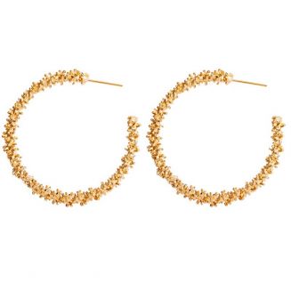 Fako Bijoux® - Oorringen - Metal Drop-ish - Rond - Ø 50mm - Goudkleurig