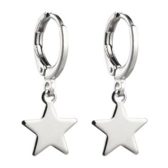 Fako Bijoux® - Minimalistische Oorbellen - Sterretjes - Ring Oorbellen - Zilverkleurig