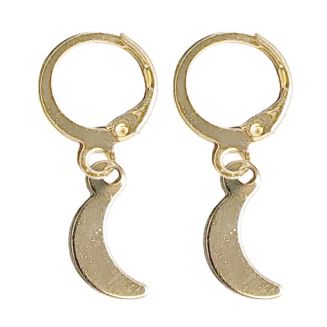 Fako Bijoux® - Minimalistische Oorbellen - Halve Maan Mini - Ring Oorbellen - Goudkleurig