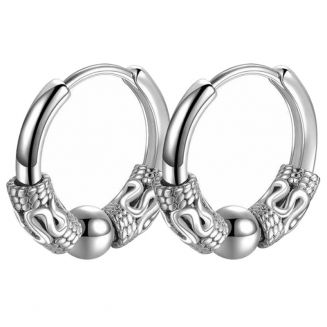Fako Bijoux® - Punk Gothic Oorringen Vintage - Venice - 16mm – Zilverkleurig