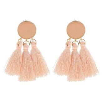 Fako Bijoux® - Oorbellen - Kwast - Cirkel Mini - Zalmroze