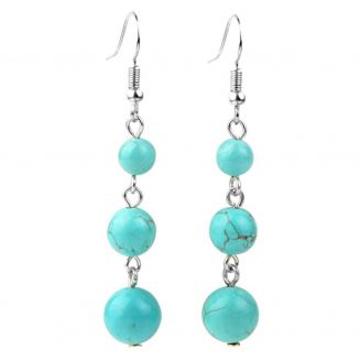 Fako Bijoux® - Oorbellen - Natuursteen - 6-8-10mm - Turquoise