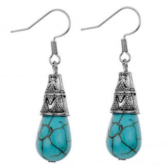 Fako Bijoux® - Oorbellen - Hanger - Turquoise - Druppel