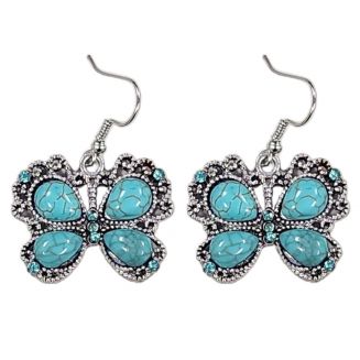 Fako Bijoux® - Oorbellen - Tibetaanse Stijl - Turquoise - Vlinder