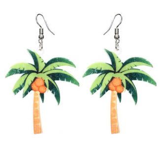 Fako Bijoux® - Oorbellen - Acryl - Plat - Palmboom
