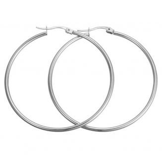 Fako Bijoux® - Oorringen - RVS - Stainless Steel - Staal - 80mm - Zilverkleurig