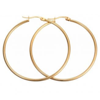 Fako Bijoux® - Oorringen - RVS - Stainless Steel - Staal - 40mm - Goudkleurig