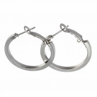 Fako Bijoux® - Oorringen - Stainless Steel - 20mm - Zilverkleurig