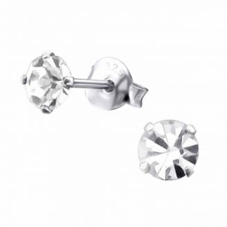 Fako Bijoux® - Oorbellen - 925 Zilver - Zirkonia - 4x4mm - Zilverkleurig