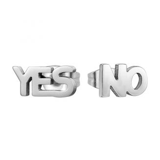 Fako Bijoux® - Oorbellen - Steker - RVS - Stainless Steel - Yes & No
