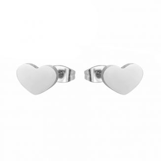 Fako Bijoux® - Oorbellen - Steker - RVS - Stainless Steel - Hartje