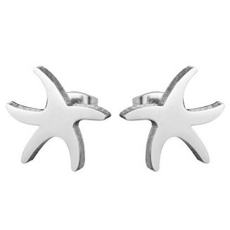 Fako Bijoux® - Oorbellen - Steker - RVS - Stainless Steel - Zeester