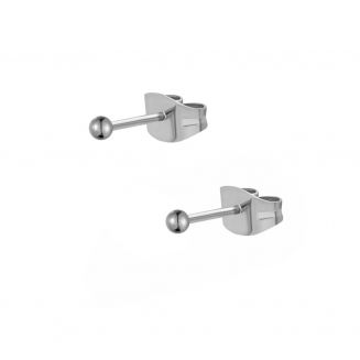 Fako Bijoux® - Oorbellen - Steker - RVS - Stainless Steel - Knopje - 2mm - Zilverkleurig