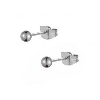 Fako Bijoux® - Oorbellen - Steker - RVS - Stainless Steel - Knopje - 4mm - Zilverkleurig