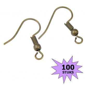Fako Bijoux® - Oorbel Haakjes - Bronskleurig - 100 Stuks