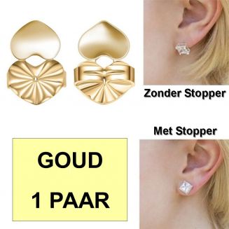 Fako Bijoux® - Magic Oorbel Lifter - Anti-Kantel Stopper - Hart - 2 Stuks - Goudkleurig
