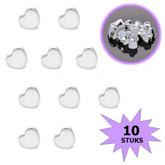 Fako Bijoux® - Oorbel Stoppers / Achterkantjes - Siliconen Hart - 10 Stuks - Zilver