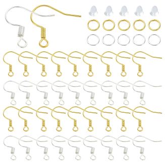 Fako Bijoux - Oorbel Haakjes, Ringetjes & Stoppertjes - Oorbellen Maken - Sieraden Maken - Goud- & Zilverkleurig - 200 Stuks