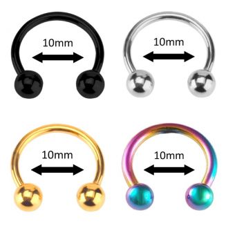 Fako Bijoux® - Circular Barbell Piercing - Hoefijzer - 10mm - Set - 4 Stuks