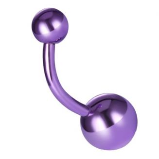 Fako Bijoux® - Navelpiercing - Titanium - Paars